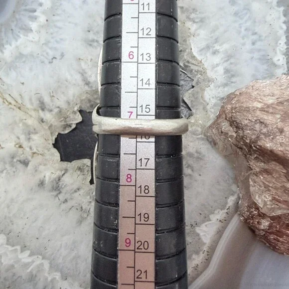 Vintage Silver Native American 2 Turquoise Split Shank Ring Size 7 For Women - Picture 10 of 10